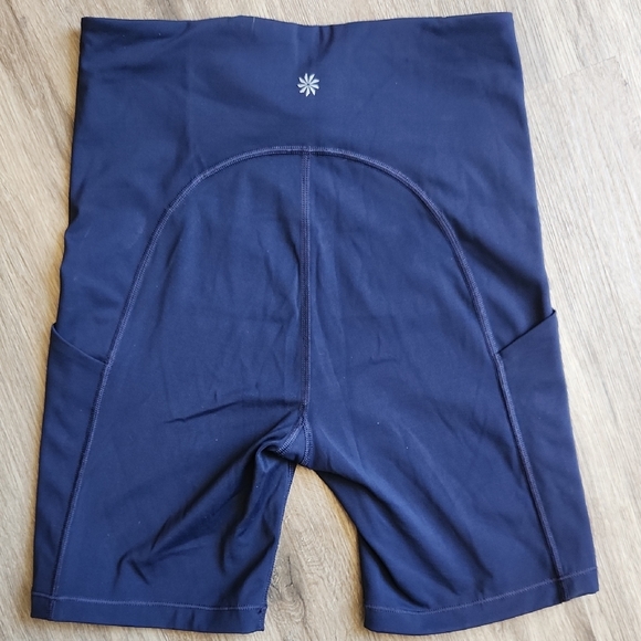 Athleta Navy High-Rise Bike Shorts with Side Pockets - Picture 3 of 7